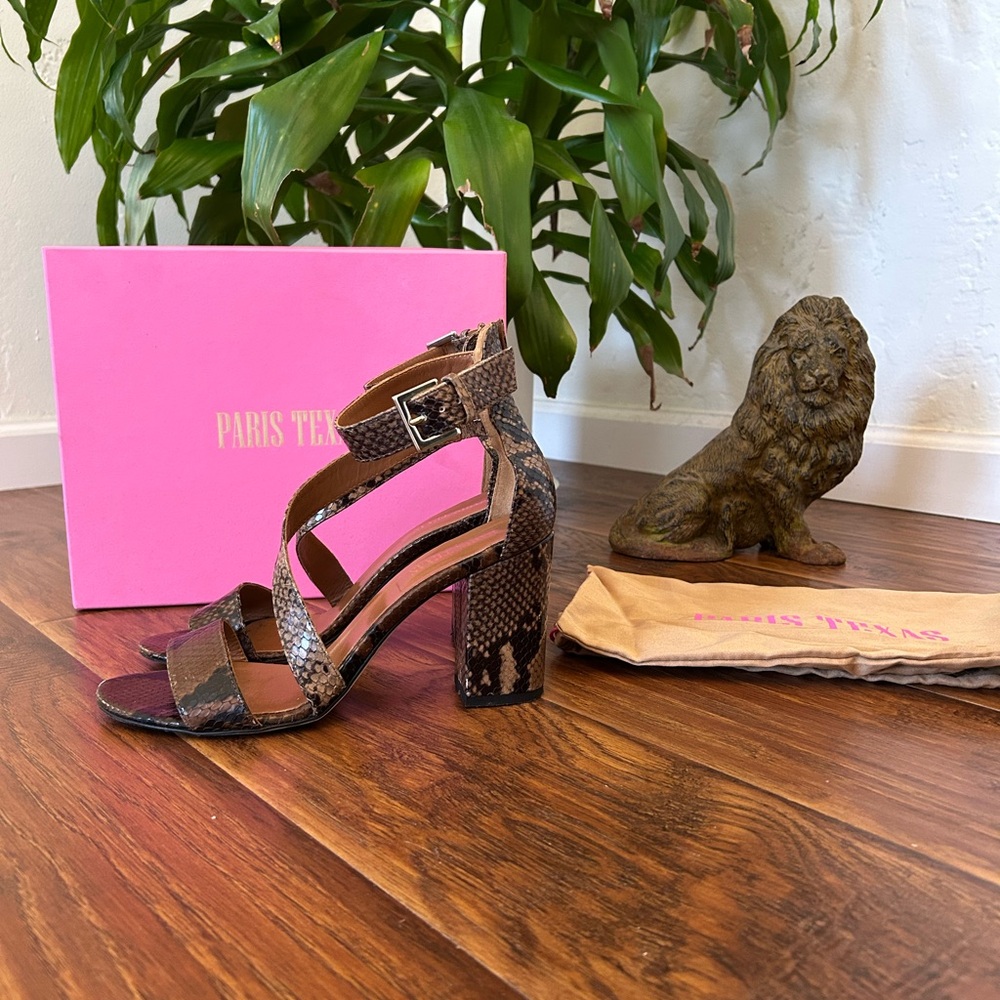 Paris Texas Snakeskin Embossed Sandals 40